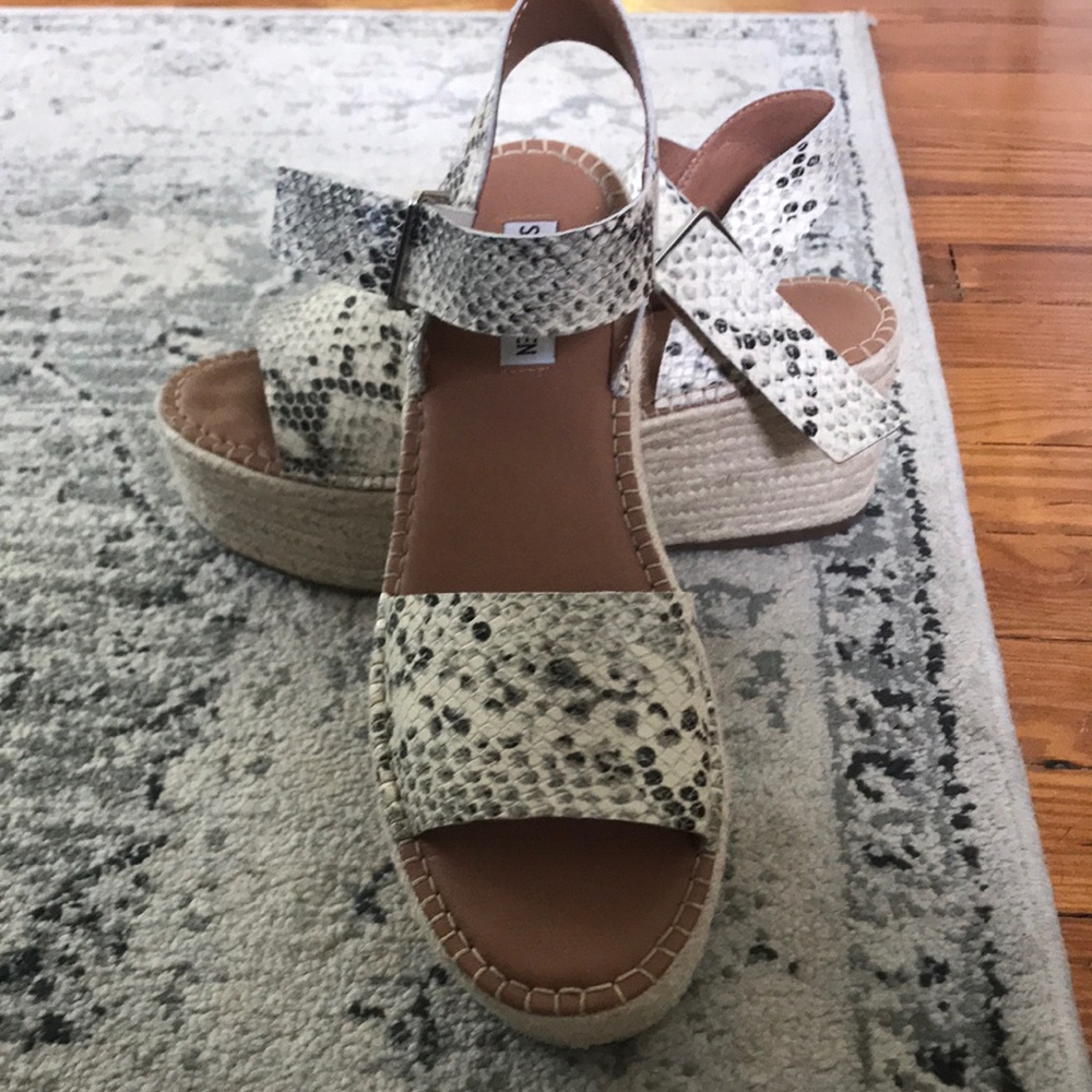 Snakeskin platform sandals